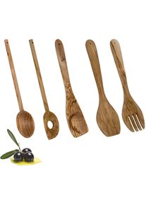 Kochbesteck-Set Metaltex, braun (holzfarben), Massivholz, Kochbesteck-Sets, Kochbesteck-Set, Olivenholz