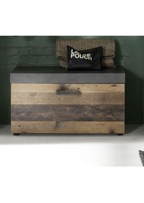Sitzbank Home Affaire "Ilana", graphit grau matera, B:80cm H:45cm T:37cm, Holzwerkstoff, Sitzb&auml;nke, Sitzbank, Sitzbank mit Klappe & Stauraum - (B/T/H) 80/37/45 cm