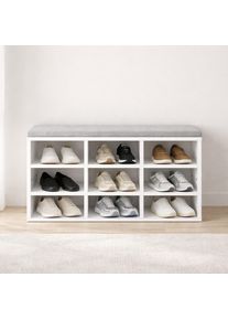 Schuhbank OTTO HOME "Schuchschrank 80, Schuhregal, Schuhtruhe, Schuhkommode, Sitzbank", wei&szlig;, wei&szlig;, B:80cm H:50cm T:30cm, Polyester, Spanplatte, Sitzb&auml;nke, Schuhbank, mit bequemer, abnehmbarer Sitzauflage