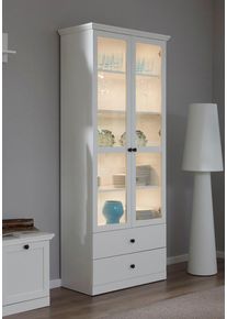 Vitrine Home Affaire "&Ouml;rebro", wei&szlig;, Schr&auml;nke, Vitrine, Vitrine mit 2 T&uuml;ren, 2 Schubkasten & Soft-Close - (B/T/H) 81/41/196 cm