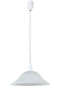 Eglo H&auml;ngeleuchte "ALESSANDRA H&auml;ngelampe, E27, Kunststoff und Glas, Esszimmerlampe, Lampe", wei&szlig;, 1, &Oslash; 38cm H: 110cm, 1 Stk., Leuchten, H&auml;ngeleuchte, Wohnzimmerlampe, H110 x &Oslash;38 cm, wei&szlig;, 1X60W exkl., H&auml;ngeleuchte