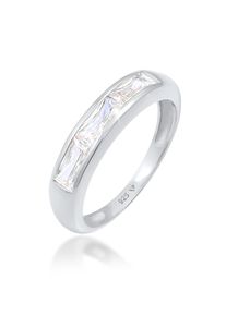 Silberring Elli "Ring Zirkonia Funkelnd Rechteck 925 Silber" Gr. 58, silber, Fingerringe, Damen, 58, Silber 925 (Sterlingsilber), Silberring