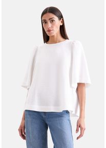 Schlupfbluse Seidensticker, Damen, Gr. S (36), wei&szlig;, 100% Leinen, unifarben, regular fit, Rundhals, Blusen Schlupfbluse, 1/2 Rundhals Uni