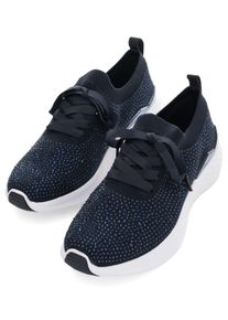 Slip-On Sneaker Ara "MAYA", Damen, Gr. 39, blau (dunkelblau), Textil, Schuhe Slip-On Sneaker, Schn&uuml;rschuh, Slipper in Strickoptik, H-Weite