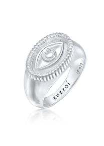 Silberring Kuzzoi "Ring Herren Siegelring Evil Eye Schutzsymbol 925 Silber" Gr. 60, silber, Fingerringe, Herren, 60, Silber 925 (Sterlingsilber), Silberring