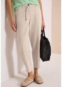 Stoffhose Cecil "Style Scarlett", Damen, Gr. 36, L&auml;nge 28, pearl beige, Web, Obermaterial: 62% Baumwolle, 34% Lyocell, 4% Elasthan, unifarben, normal lang, Hosen Stoffhose