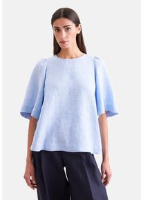 Schlupfbluse Seidensticker, Damen, Gr. S (36), hellblau, 100% Leinen, unifarben, regular fit, Rundhals, Blusen Schlupfbluse, 1/2 Rundhals Uni