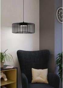 Eglo H&auml;ngeleuchte "GINESTRONE-Z H&auml;ngelampe schwarz, ZigBee 3.0, Timer, Pendelleuchte", schwarz-wei&szlig; (schwarz wei&szlig;), 1, &Oslash; 45cm H: 110cm, 1 Stk., Leuchten, App / Sprachsteuerung Alexa, &lrm;110x45x45cm, exkl. Fernbedienung, H&auml;ngeleuchte