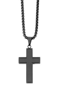 Adelia&acute;s Kette ohne Anh&auml;nger ADELIA&acute;S "Herren Halskette mit Anh&auml;nger &iquest; Kreuz aus Edelstahl" Gr. 61, schwarz, Halsketten, Herren, Edelstahl, Kette ohne Anh&auml;nger