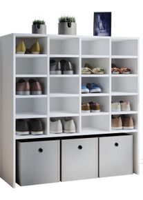 Schuhregal Vcm "Holz Regal Schuhschrank Schuhregal Hinsol XL", wei&szlig;, B:92cm T:33cm, Regale, Schuhregal