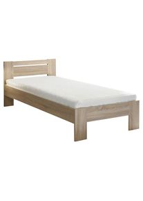 CARRYHOME Bett, Sonoma Eiche, Holzwerkstoff, 90x200 cm, in verschiedenen Gr&ouml;&szlig;en erh&auml;ltlich, Schlafzimmer, Komplette Schlafzimmer und Serien, Schlafzimmerserien
