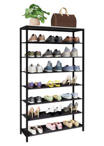 Schuhregal Vcm "Metall Holz Schuhregal Schuhablage 7 F&auml;cher Taliro", wei&szlig;, B:90cm T:30cm, Regale, Schuhregal
