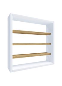 Mid.you , Wei&szlig;, Honigeiche , Holzwerkstoff , 40x40x10 cm ,