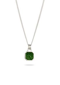 Kette mit Anh&auml;nger Kuzzoi "Halskette Anh&auml;nger Emaille Gr&uuml;n 925 Sterling Silber" Gr. 50, silber, Halsketten, Herren, Silber 925 (Sterlingsilber), Kette mit Anh&auml;nger