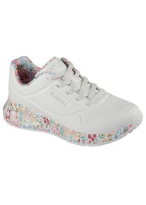 Sneaker Skechers "UNO LITE-SUBTLE PRINTS", Damen, Gr. 36, wei&szlig;, kombiniert, Lederimitat, Schuhe Sneaker, Halbschuh, Schn&uuml;rschuh, Freizeitschuh mit gemusterter Sohle