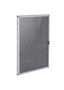 Schaukasten HWC-Q51, Memoboard Pinnwand mit Filzoberfl&auml;che, ~ grau