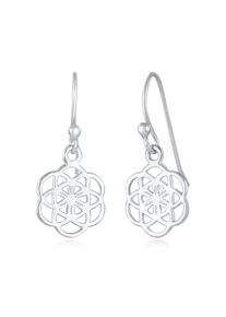 Paar Ohrh&auml;nger NENALINA "Ohrringe H&auml;nger Blume des Lebens Ornament 925 Silber" Gr. 12, silber, Ohrringe, Damen, ohne Stein, Silber 925 (Sterlingsilber), Paar Ohrh&auml;nger