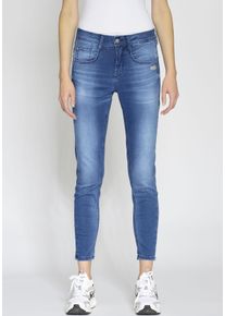 Relax-fit-Jeans Gang "94AMELIE", Damen, Gr. 29, N-Gr, blau, Denim/Jeans, Obermaterial: 88% Baumwolle, 9% Polyester, 3% Elasthan, bequem kn&ouml;chelfrei, Jeans Relax-fit-Jeans, CROPPED - Relaxed fit