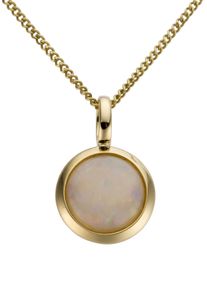 Kettenanh&auml;nger Firetti "Schmuck Geschenk Gold 333 Halsschmuck Anh&auml;nger f&uuml;r Halskette Opal", gold (gelbgoldfarben, wei&szlig;, wei&szlig;), Schmuckanh&auml;nger, Damen, Gelbgold 333, 0,75 g, Kettenanh&auml;nger, mit Opal