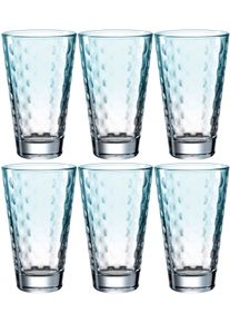 Longdrinkglas Leonardo "OPTIC", gr&uuml;n (mint), H:13cm &Oslash;:8cm, Glas, Trinkgef&auml;&szlig;e, Longdrinkglas, 300 ml, 6-teilig