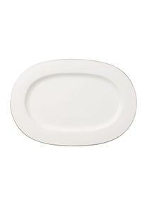 Villeroy & Boch Servierplatte VILLEROY & BOCH "Servierplatte Anmut Platinum No.1 41 x 29 cm wei&szlig;", wei&szlig;, Porzellan, Servierplatten, Servierplatte