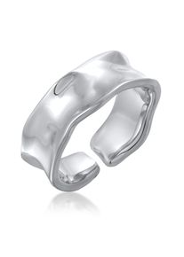 Silberring Elli "Ring Bandring Offen Struktur f&uuml;r Damen" Gr. 58, silber, Fingerringe, Damen, 58, Messing, Silberring