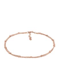 Fu&szlig;kette Elli "Fu&szlig;schmuck Fu&szlig;kette mit Kugeln zeitlos 925 Silber" Gr. 28, rosa (rosegold), Fu&szlig;ketten, Damen, 28, Silber 925 (Sterlingsilber), Fu&szlig;kette