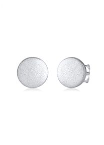 Paar Ohrstecker NENALINA "Ohrringe Basic Kreis Rund Geb&uuml;rstet Ohrstecker 925 Silber" Gr. 8, grau, Ohrringe, Damen, ohne Stein, Silber 925 (Sterlingsilber), Paar Ohrstecker