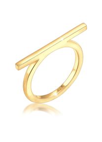 Silberring Elli "Ring Geo Minimal Trend Steg 925 Silber" Gr. 58, gold, Fingerringe, Damen, 58, Silber 925 (Sterlingsilber), Silberring