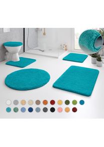 Badematte Kleine Wolke "RELAX" Gr. 5, blau (t&uuml;rkis), H:30mm, Polyacryl, Badematten, Badematte, Badteppich, meliert, rechteckig, rund & als Set erh&auml;ltlich
