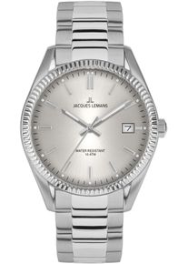 Quarzuhr Jacques Lemans "Derby", silber (silberfarben, silberfarben), Armbanduhren, Damen, Quarzuhr, Armbanduhr,Herrenuhr,Damenuhr,Edelstahlarmband,bis 10 bar wasserd.