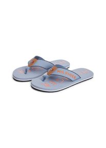 Zehentrenner Tommy Hilfiger "SPORTY HILFIGER BEACH SANDAL", Herren, Gr. 48, blau, Textil, Schuhe Zehentrenner, Sommerschuh, Strandschuh mit Kontrastbes&auml;tzen