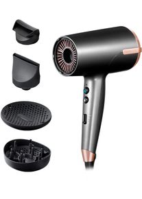 Haartrockner Remington "D6077 ONE Dry & Style Hairdryer", grau (grau, bronze), Haartrockner, DamenB:21,9cm H:29,2cm T:8,7cm, Kunststoff, Haartrockner, 120 km/h Luftstrom, 4 Aufs&auml;tze, 8 Heiz-& Geschwindigkeitskombinationen, B:21,9cm H:29,2cm T:8,7cm