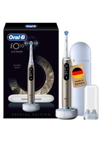 Elektrische Zahnb&uuml;rste Oral-B "iO Series 10", gold, wei&szlig;, Elektrozahnb&uuml;rsten, Elektrische Zahnb&uuml;rste, inkl. 1 Aufsteckb&uuml;rste, iO Sense Schnellladestation, Lade-Reise-Etui