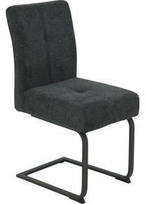 Esszimmerstuhl Hela "Luise S Schwingstuhl, Freischwinger 2er-Set", grau (anthrazit, anthrazit), B:43cm H:91cm T:65cm, Metall, Polyester, Stoff, St&uuml;hle, Esszimmerstuhl, Sitz mit Federkern, Extra dicke Polsterung, K&uuml;chenstuhl, OTTOs Choice