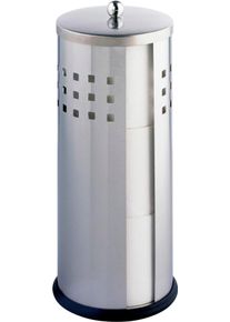 Toiletten-Ersatzrollenhalter Wenko "Ancona", silber (silberfarben), B:13cm H:34cm L:13cm, Edelstahl, Toilettenpapierhalter, Toiletten-Ersatzrollenhalter, Edelstahl, rostfrei