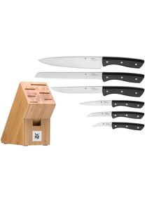 Messerblock WMF "Profi Select", braun (schwarz, silber, holzfarben), B:9cm H:25cm, Messerbl&ouml;cke, Messerblock, Messerklingen aus rostfreiem Spezialklingenstahl, Messerblock aus Bambus