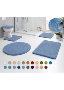 Badematte Kleine Wolke "RELAX" Gr. 2, blau (azur), H:30mm, Polyacryl, Badematten, Badematte, Badteppich, meliert, rechteckig, rund & als Set erh&auml;ltlich