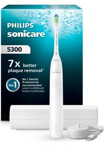 Elektrische Zahnb&uuml;rste PHILIPS SONICARE "Series 5300", wei&szlig;, Elektrozahnb&uuml;rstenB:17,1cm H:23,2cm T:6cm, Elektrische Zahnb&uuml;rste, mit Andruckkontrolle, 2 Intensit&auml;tsstufen, inkl. Ladeger&auml;t, Reiseetui, B:17,1cm H:23,2cm T:6cm