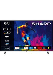 Sharp QLED-Fernseher "4T-C55HMx", Energieeffizienz: F, schwarz, 55 &Prime;, Fernseher, QLED-Fernseher