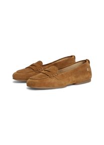 Loafer Tommy Hilfiger "TH FLEX SUEDE LOAFER BALLERINA", Damen, Gr. 42, braun, Veloursleder, aufgeraut, unifarben, Basic, Schuhe Loafer, Schlupfschuh, Slipper, Pennyloafer im Mokassin-Stil