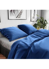 Bettw&auml;sche WOLKENFELD "Renforc&eacute; Bettw&auml;sche Baumwolle - Nat&uuml;rlich weiches Schlafgef&uuml;hl", blau (marineblau), B/L: 155cm x 200cm, 1 Stk., 1 Stk., Renforc&eacute;, B/L: 80cm x 80cm, 2 tlg., Renforc&eacute;, Obermaterial: 100% Baumwolle, Bettw&auml;sche, Bettw&auml;sche, 135x200 cm, 155x220 & &Uuml;bergr&ouml;&szlig;en I inkl. Kissenbez&uuml;ge 80x80 I uni