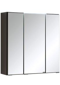 Spiegelschrank Welltime "Texas Spiegel Badm&ouml;bel Badschrank Badspiegel Bestseller", grau (anthrazit), B:60cm H:64cm T:20cm, Holzwerkstoff, Schr&auml;nke, Spiegelschrank, mit 3 T&uuml;ren, Breite 60cm, wahlweise mit LED, Badezimmerspiegelschrank
