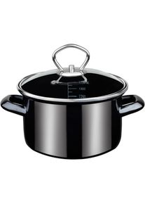 Bratentopf GSW "Profi-Black-Star", schwarz, H:8cm &Oslash;:16cm, T&ouml;pfe, Bratentopf, Induktion