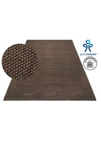 Wollteppich "Ainhoa, handgewebt, Wolle" Gr. 8, braun, B:300cm H:12mm L:400cm, Kunstfaser, Wolle, LeGer Home by Lena Gercke, Teppiche, Wollteppich, einfarbig, Wolle, Teppich, Wohnzimmer, Schlafzimmer, Esszimmer