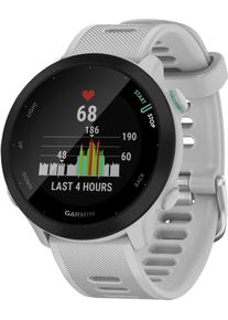 Smartwatch Garmin "Forerunner 55", schwarz (wei&szlig;, schwarz, wei&szlig;), Smartwatches, 1,04 &Prime;, Smartwatch, GPS-Laufuhr