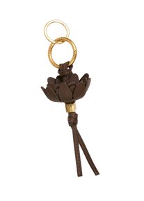 Schl&uuml;sselanh&auml;nger "Kaya", Damen, dunkelbraun, Nappaleder, MARC O'POLO ACCESSORIES, Basic, Schl&uuml;sselanh&auml;nger Schl&uuml;sselanh&auml;nger, Taschenanh&auml;nger, Accessories, mit handgefertigter Bl&uuml;te