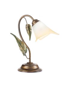 Tischleuchte, Bronzefarben, Olivgr&uuml;n, Metall, Glas, 30x20x29 cm, Lampen & Leuchten, Innenbeleuchtung, Tischlampen, Tischlampen