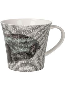 Tasse Goebel "Coffee-/Tea Mug Saxa- Porsche 356 Auratium Green", bunt, B:10,5cm H:9,5cm, Porzellan, Trinkgef&auml;&szlig;e, Tasse