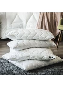Baumwollkissen Dunlopillo "Life 40x80 oder 80x80 cm, Dunlofill Vital High-Tech-Faserb&auml;llchen", wei&szlig;, B:40cm H:15cm L:80cm, Bezug: 100% Baumwolle. F&uuml;llung: 100% Polyester, Kopfkissen, Baumwollkissen, Aqua-Clean-Gewebe, allergikerfreundlich, pflegeleicht